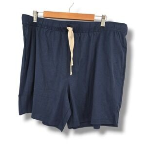 LAKE Pajama Shorts Mens XL Navy Blue 100% Pima Cotton Lounge Drawstring Pockets